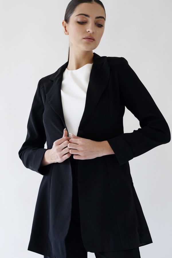 Black jacket with back pleats