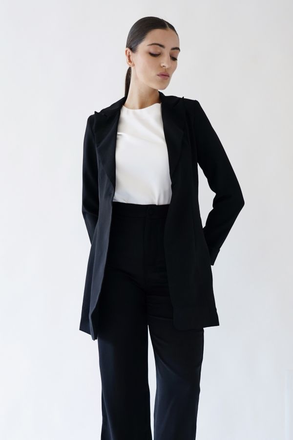 Black jacket with back pleats