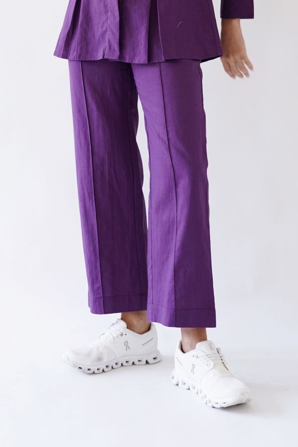 Purple linen trousers