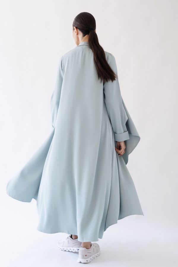 Mint green long waterfall cardigan