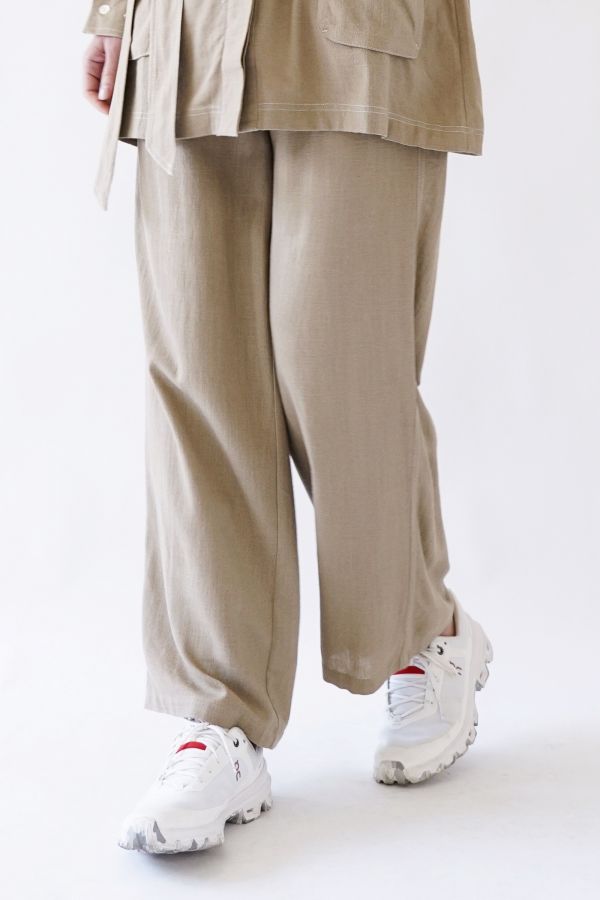 Beige linen trousers