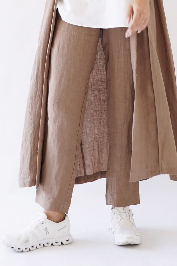 Coffee linen trousers