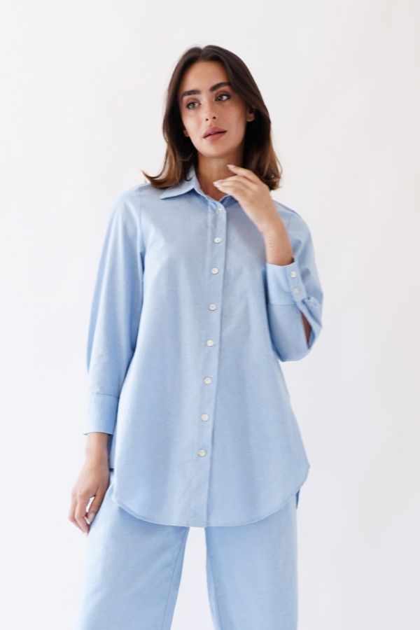 Blue linen shirt