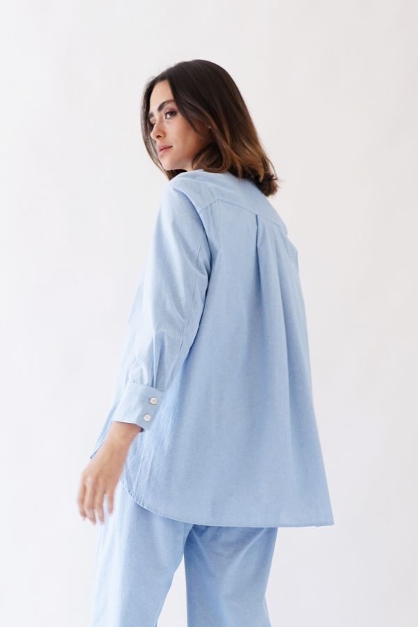 Blue linen shirt