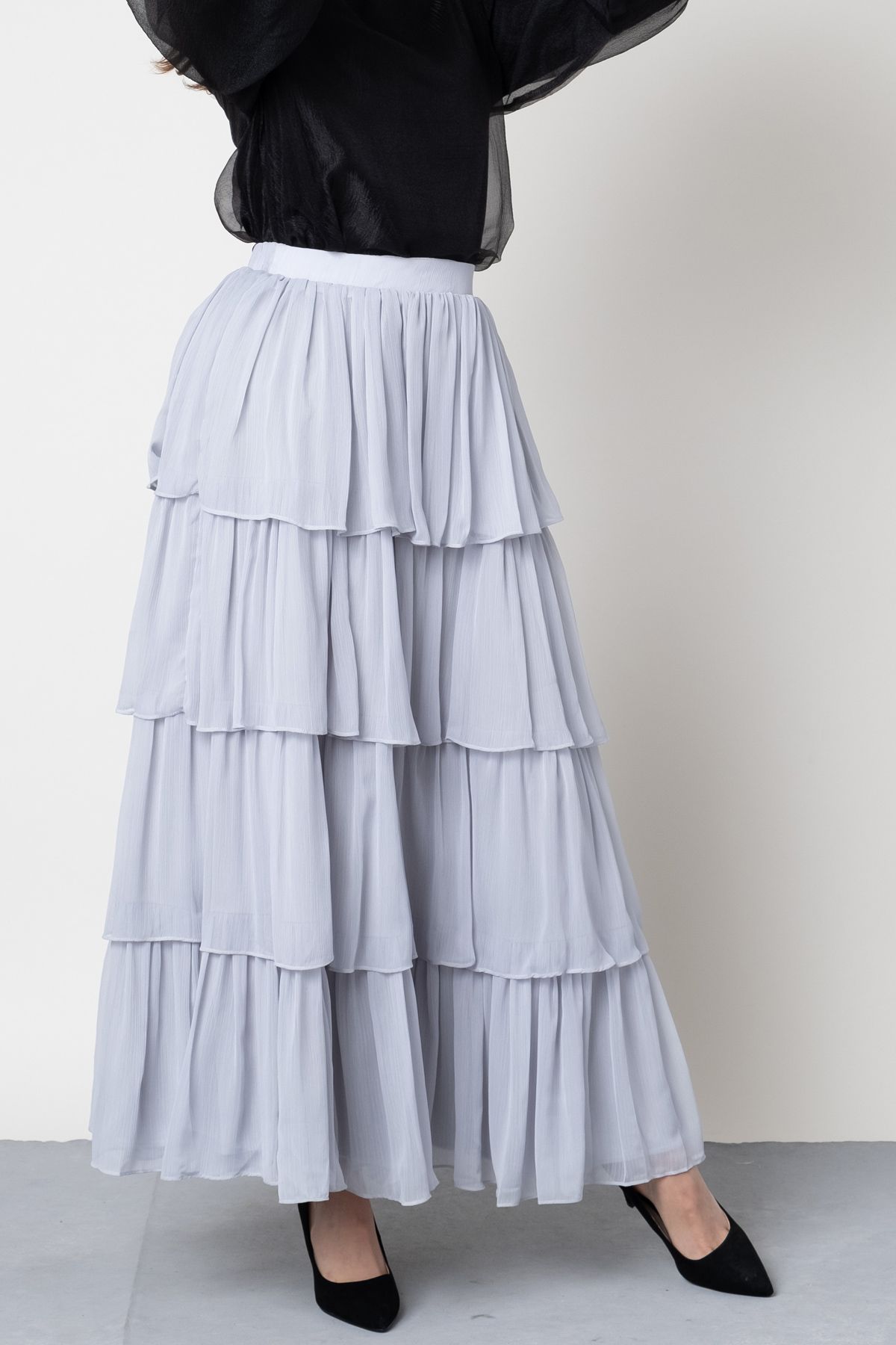 Light Grey Layered Skirt - Le Merge