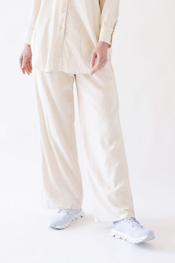 Beige linen trousers