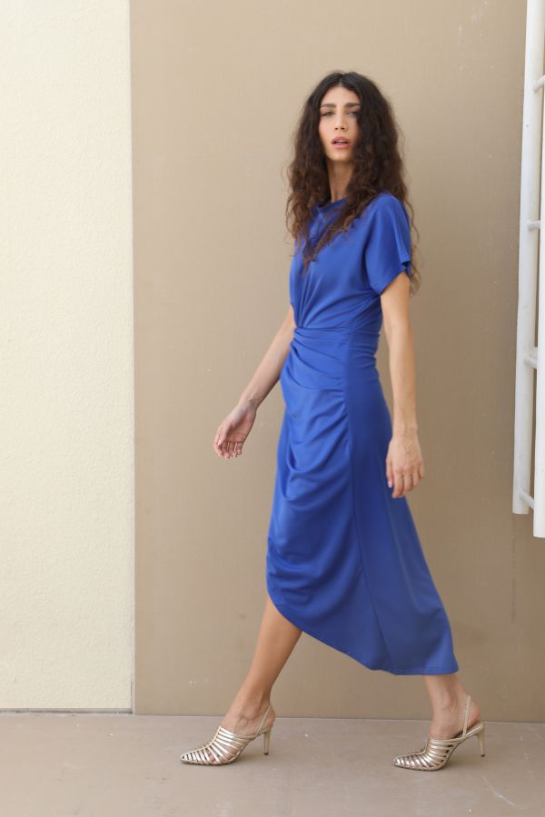 Royal Blue Scuba Knot Dress