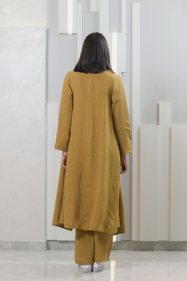 Dark mustard linen cardigan