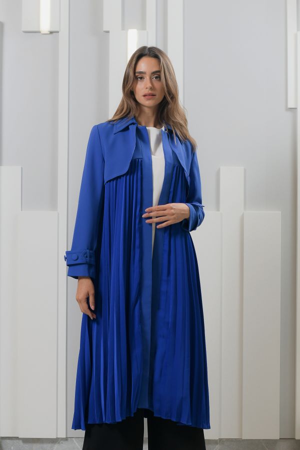 Royal blue pleated jacket