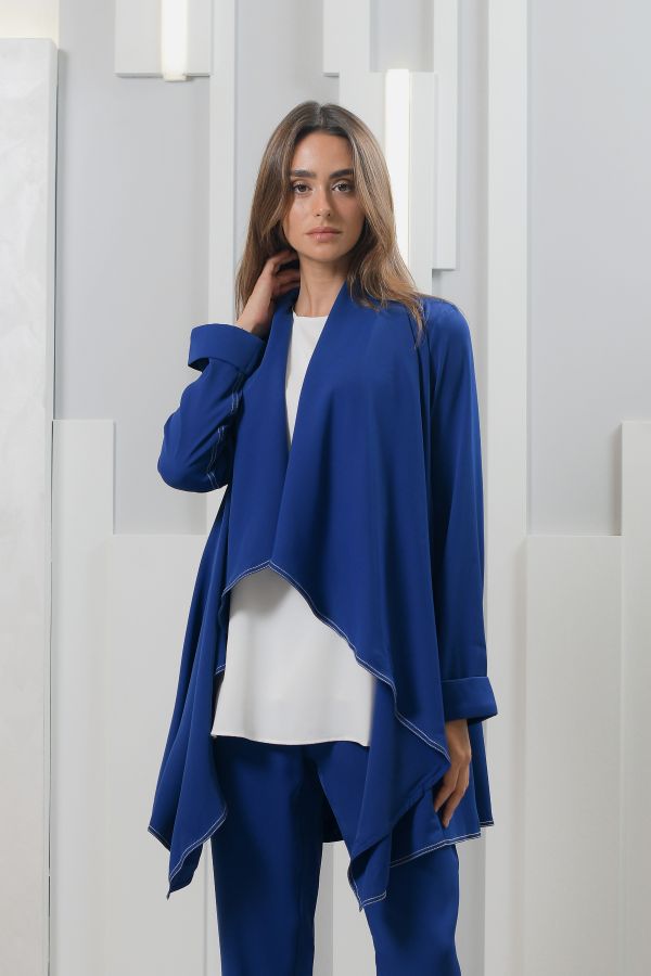 Royal blue waterfall cardigan